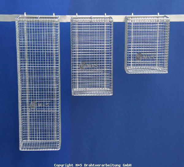 3 Standard- Katheterk�rbe 480mm, 280mm, 200mm, Maschenweite 8x8mm an der Normschiene, 